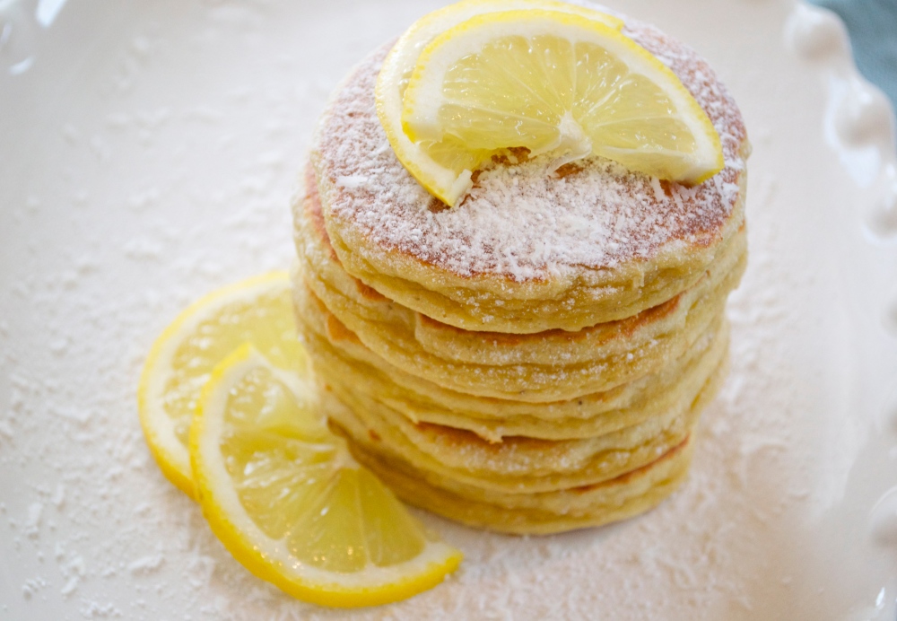lemon coconut protein pancakes